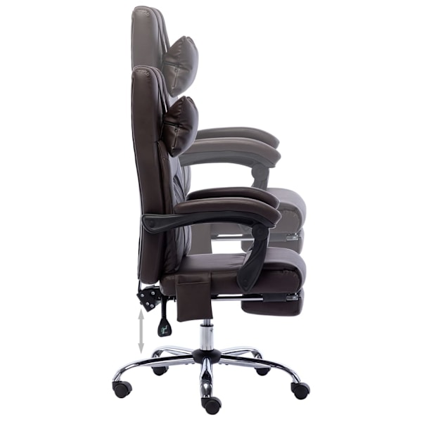 vidaXL Massagekontorsstol brun konstläder Brun