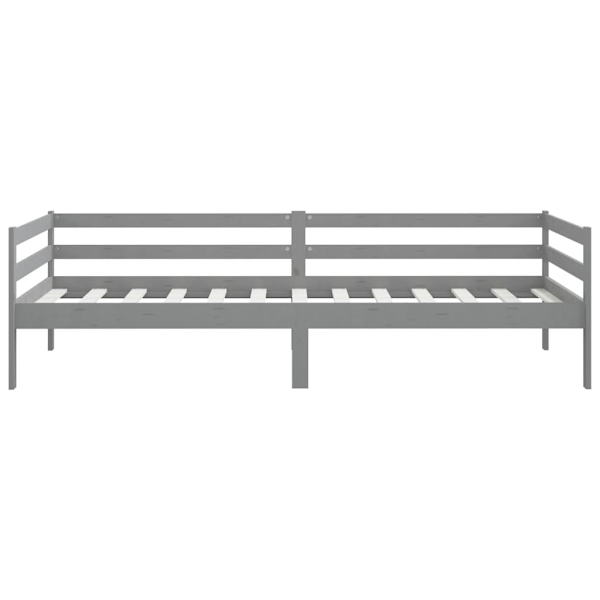 vidaXL Dagbädd grå massiv furu 90x200 cm grå