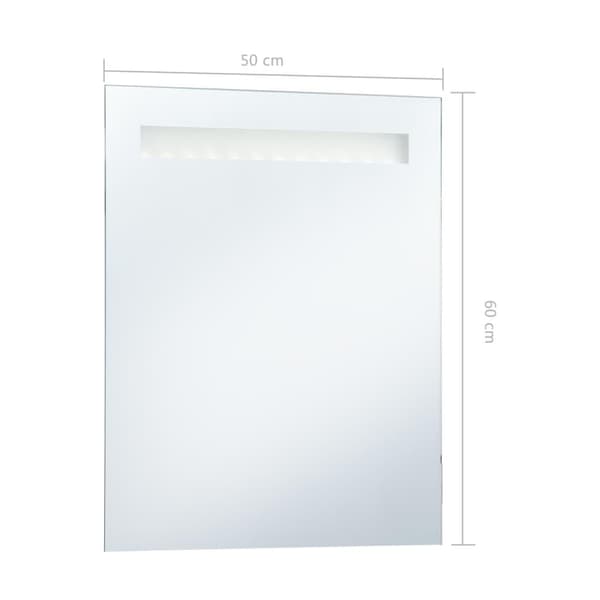 vidaXL Badrumsspegel LED 50x60 cm Silver