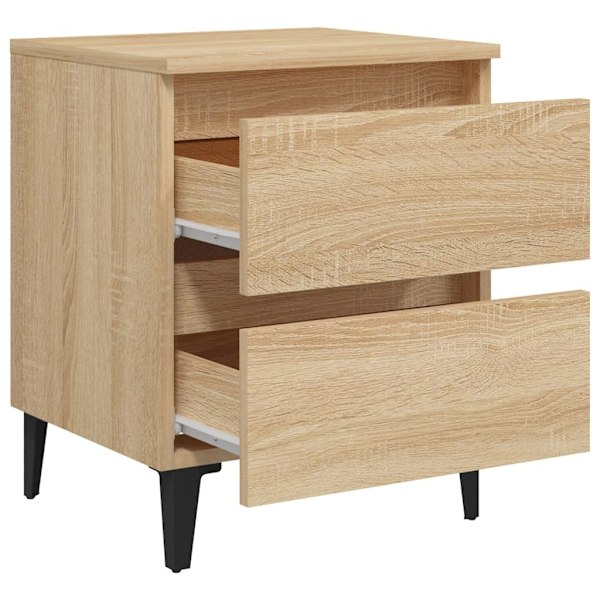 vidaXL Sängbord sonoma-ek 40x35x50 cm konstruerat trä Brun