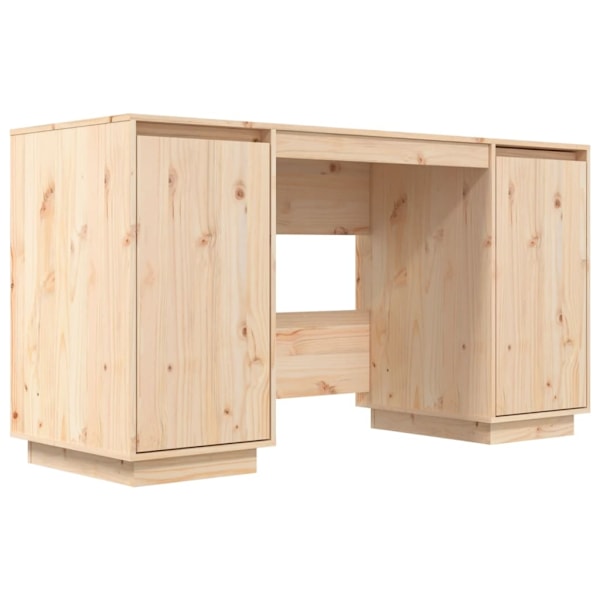 vidaXL Skrivbord 140x50x75 cm massiv furu Brun