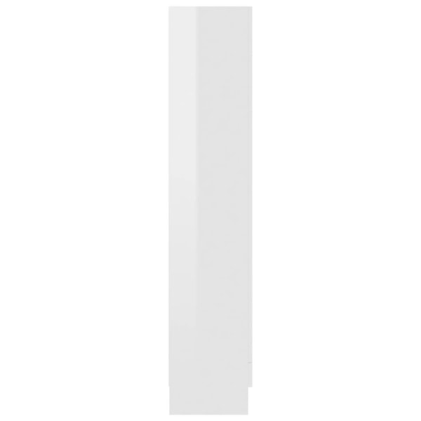 vidaXL Vitrinskåp vit högglans 82,5x30,5x150 cm spånskiva Vit