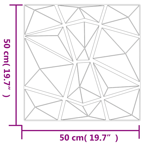 vidaXL Väggpaneler 24 st betonggrå 50x50 cm XPS 6 m² diamant Grå