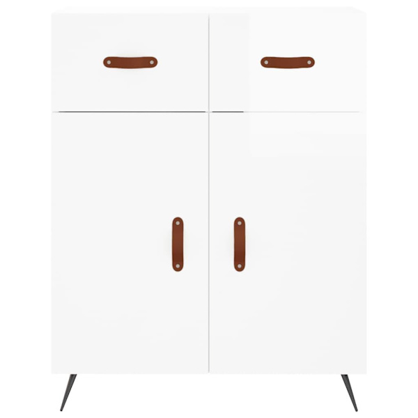 vidaXL Högskåp högglans vit 69,5x34x180 cm konstruerat trä Vit