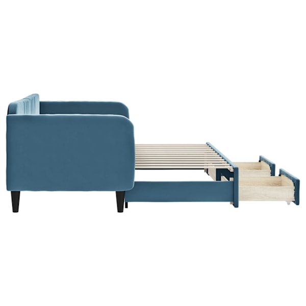 vidaXL Dagbädd utdragbar med lådor blå 80x200 cm sammet Blå