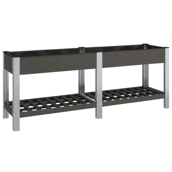vidaXL Upphöjd odlingslåda grå 200x50x75 cm WPC Grå