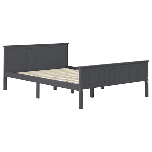 vidaXL Sängram grå massiv furu 120x200 cm Grå