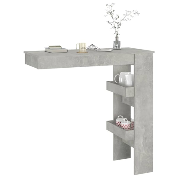 vidaXL Barbord väggmonterat betonggrå 102x45x103,5 cm konstruerat trä grå
