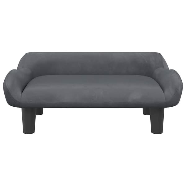 vidaXL Hundbädd mörkgrå 70x40x24 cm sammet Grå