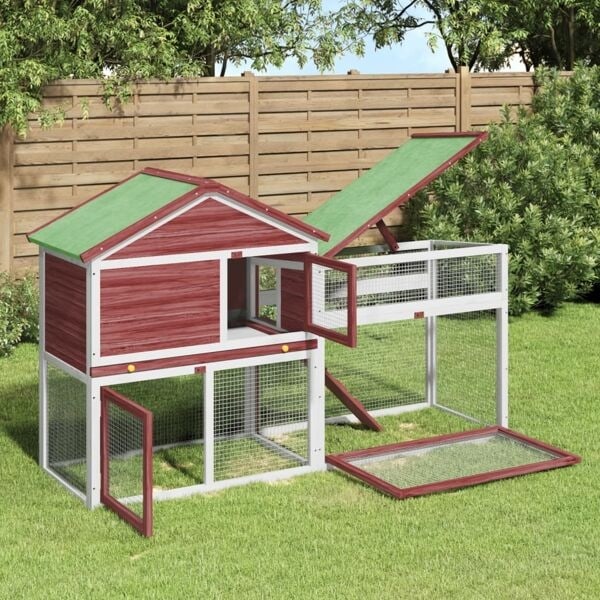 vidaXL Kaninbur mocka 185,5x60,5x109,5 cm massiv furu Brun