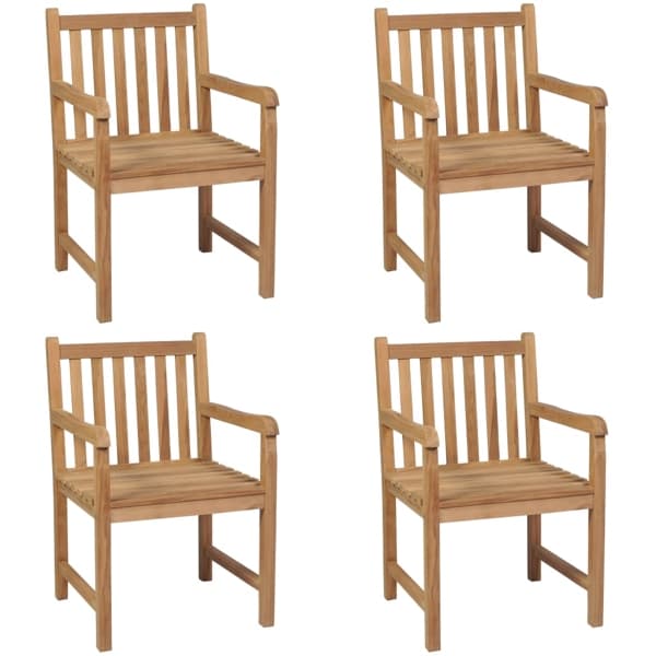 vidaXL Trädgårdsstolar 4 st massiv teak Brun