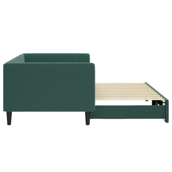 vidaXL Dagbädd utdragbar mörkgrå 90x200 cm sammet Grön