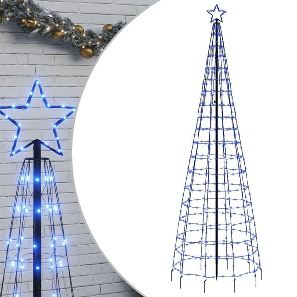vidaXL LED julgran med spikar 570 LED blå 300 cm Blå