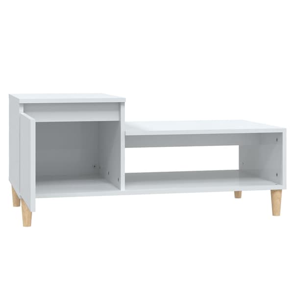 vidaXL Soffbord vit högglans 100x50x45 cm konstruerat trä Vit