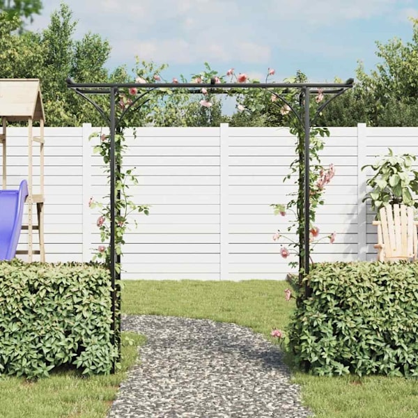 vidaXL Rosenbåge 200 cm hög Svart M