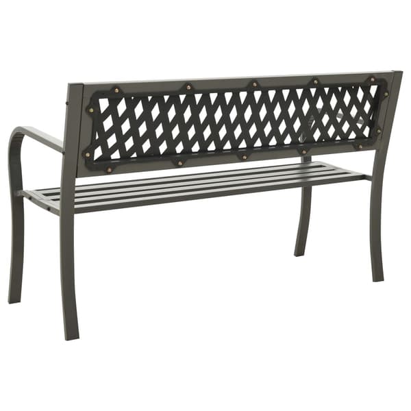 vidaXL Trädgårdsbänk 125 cm stål grå grå