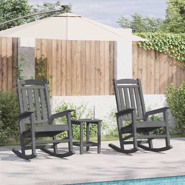 vidaXL Gungstol 2 pcs Ljusgrå 92 x 70 x 108 cm polyeten Ljusgrå