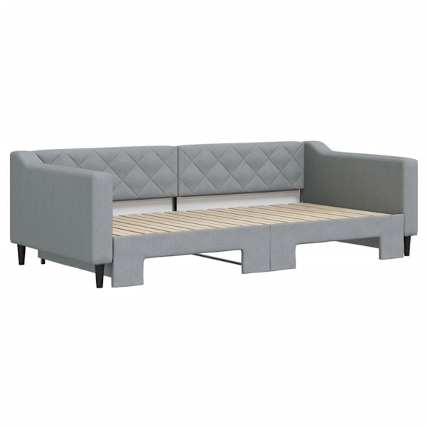 vidaXL Dagbädd utdragbar ljusgrå 100x200 cm tyg Grå
