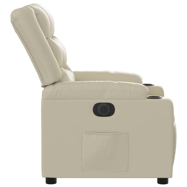 vidaXL Elektrisk reclinerfåtölj gräddvit konstläder Kräm