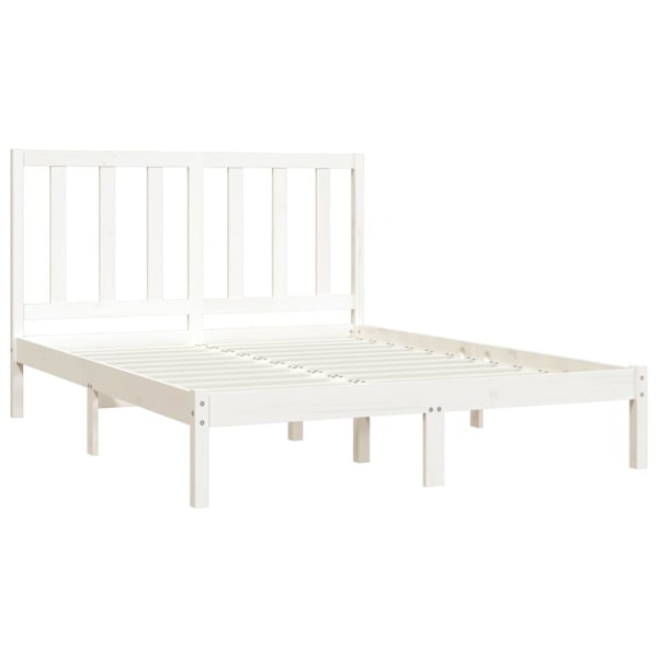 vidaXL Sängram vit massiv furu 160x200 cm Vit