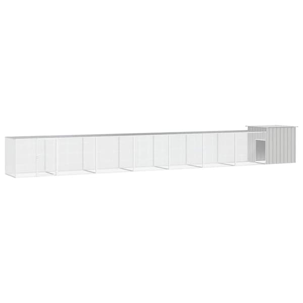 vidaXL Hönsbur grå 700x91x100 cm galvaniserat stål Grå