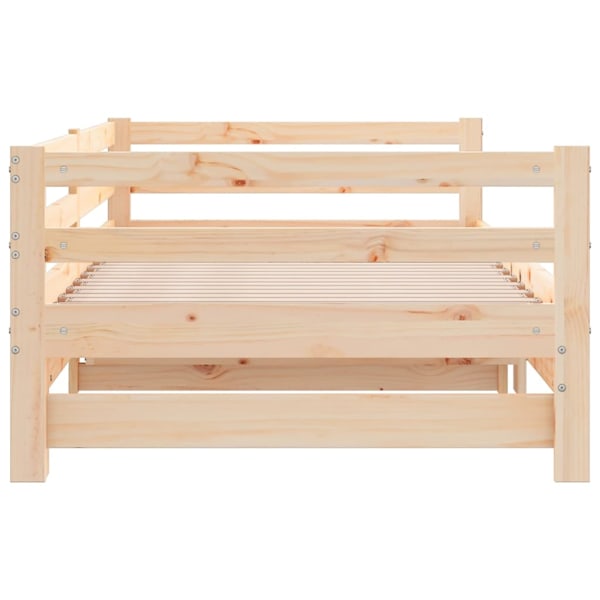 vidaXL Dagbädd utdragbar massiv furu 2x(90x200) cm Brun
