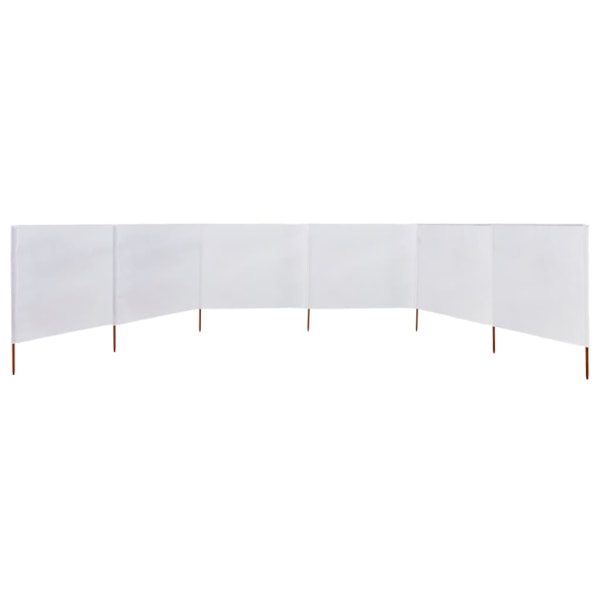 vidaXL Vindskydd 6 paneler tyg 800x120 cm sandvit Vit