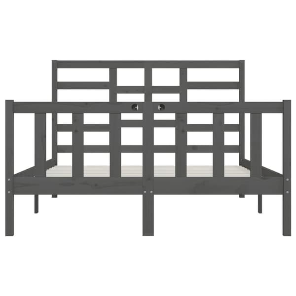 vidaXL Sängram grå massivt trä 150x200 cm Grå