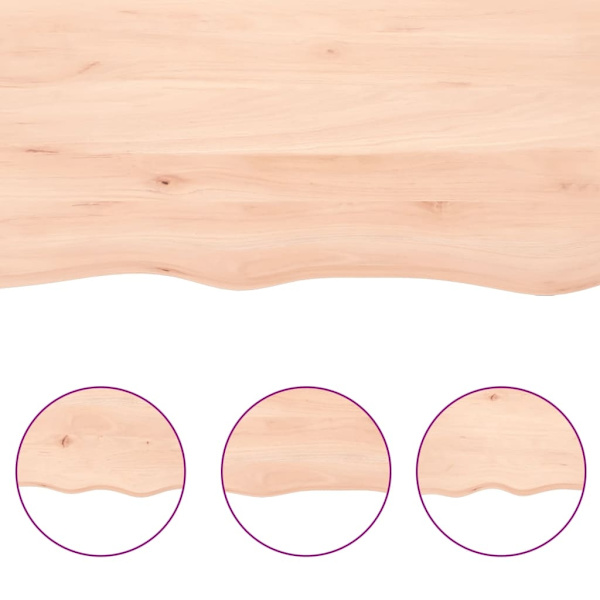 vidaXL Bordsskiva 120x60x(2-4) cm obehandlad massiv ek Brun