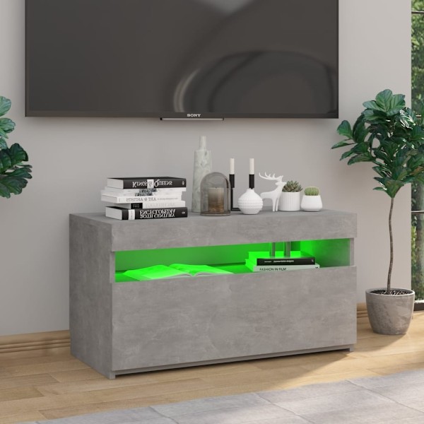 vidaXL Tv-bänk med LED-belysning betonggrå 75x35x40 cm grå