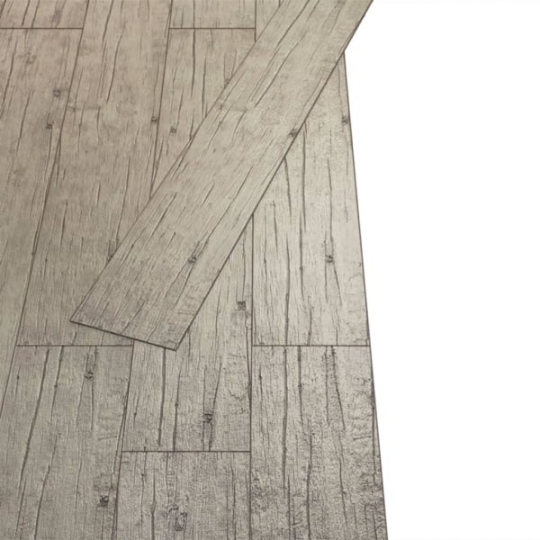 vidaXL Självhäftande PVC-golvplankor 5,21 m² 2 mm ekfärgad Beige