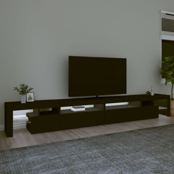 vidaXL Tv-bänk med LED-belysning svart 290x36,5x40 cm Svart