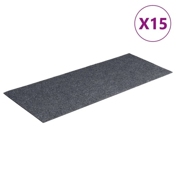 vidaXL Trappmattor självhäftande 15 st 60x25 cm ljusgrå rektangulära grå