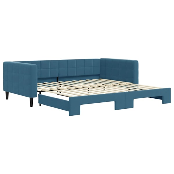 vidaXL Dagbädd utdragbar blå 100x200 cm sammet Blå