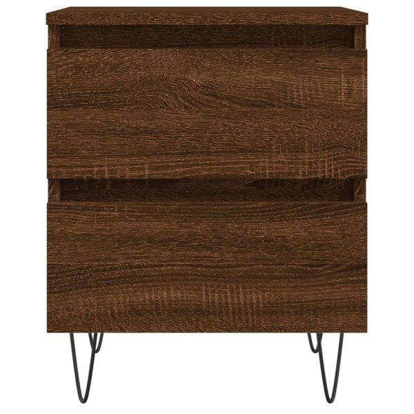 vidaXL Sängbord 2 st brun ek 40x35x50 cm konstruerat trä Brun