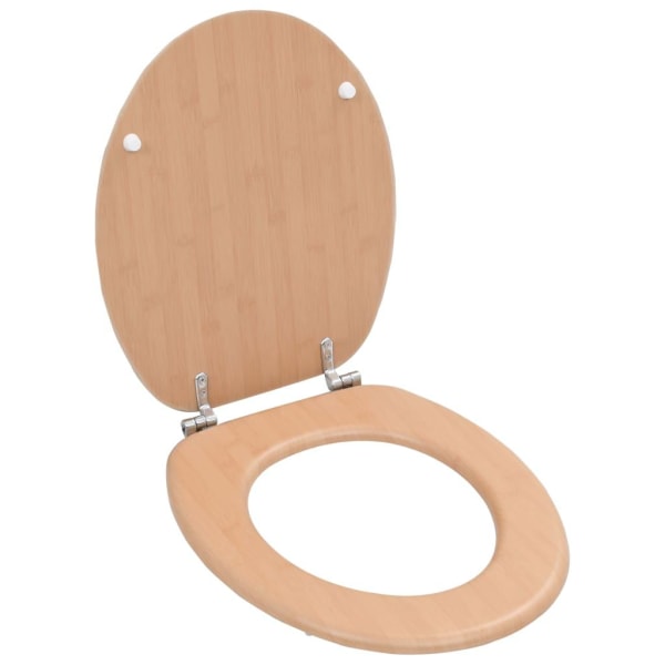 vidaXL Toalettsitsar med lock 2 st MDF bambudesign Brun
