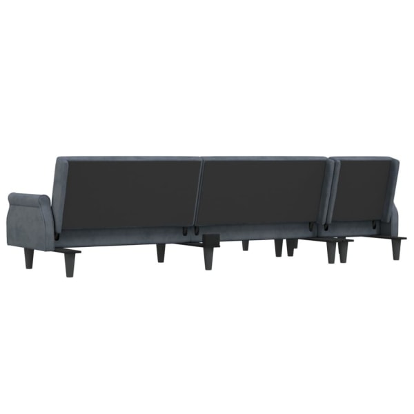 vidaXL L-formad soffa mörkgrå 271x140x70 cm sammet Grå