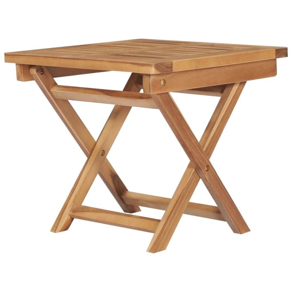 vidaXL Hopfällbar solsäng med bord massiv teak Brun