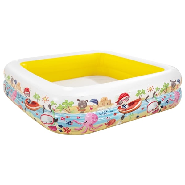 INTEX Uppblåsbar pool med solskydd 157x157x122 cm Flerfärgsdesign