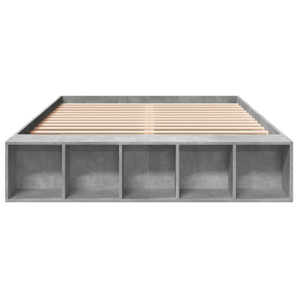 vidaXL Sängram betonggrå 150x200 cm konstruerad trä Grå