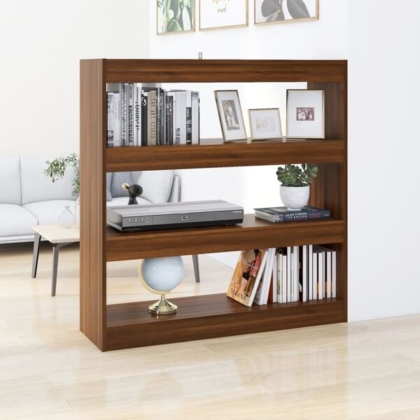 vidaXL Bokhylla/Rumsavdelare brun ek 100x30x103 cm Brun
