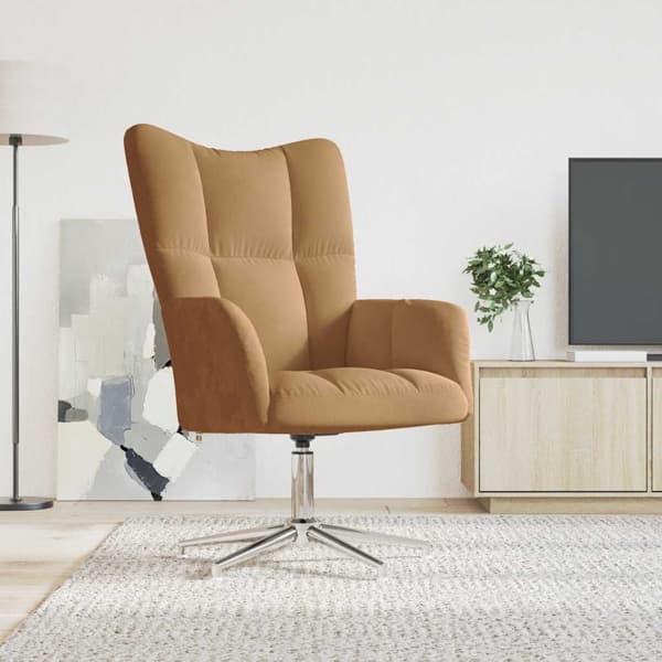 vidaXL Vilstol brun sammet Brun