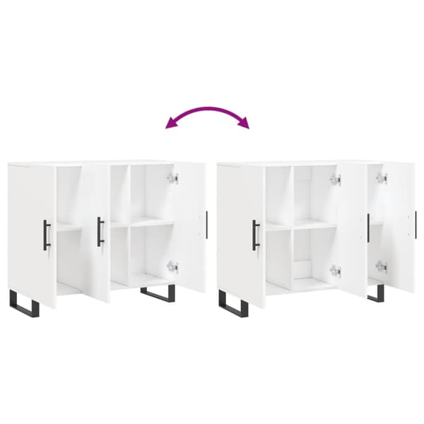vidaXL Skänk vit 90x34x80 cm konstruerat trä Vit