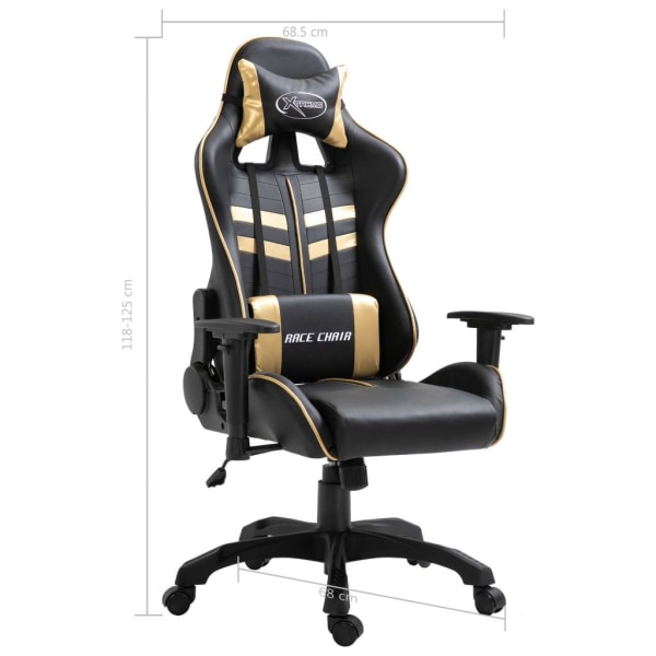 vidaXL Gamingstol guld konstläder Guld
