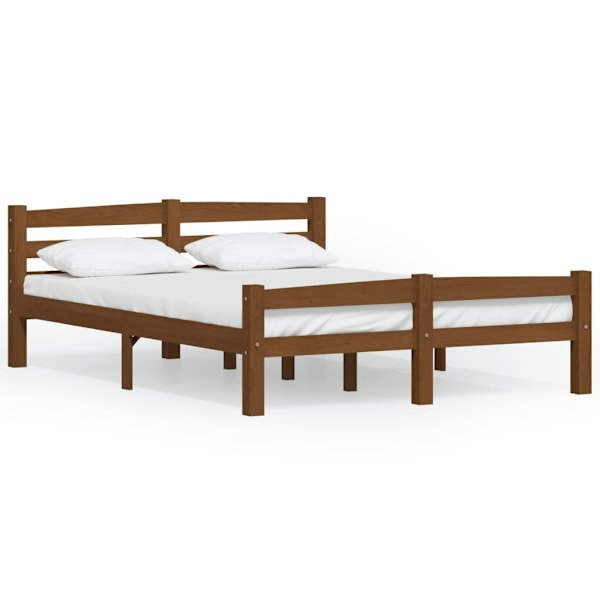 vidaXL Sängram utan madrass honungsbrun massiv furu 120x200 cm Brun