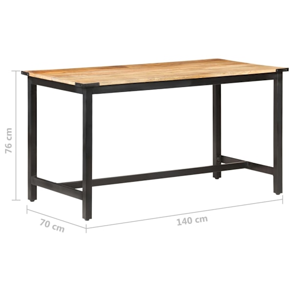 vidaXL Matbord 140x70x76 cm massivt grovt mangoträ Brun