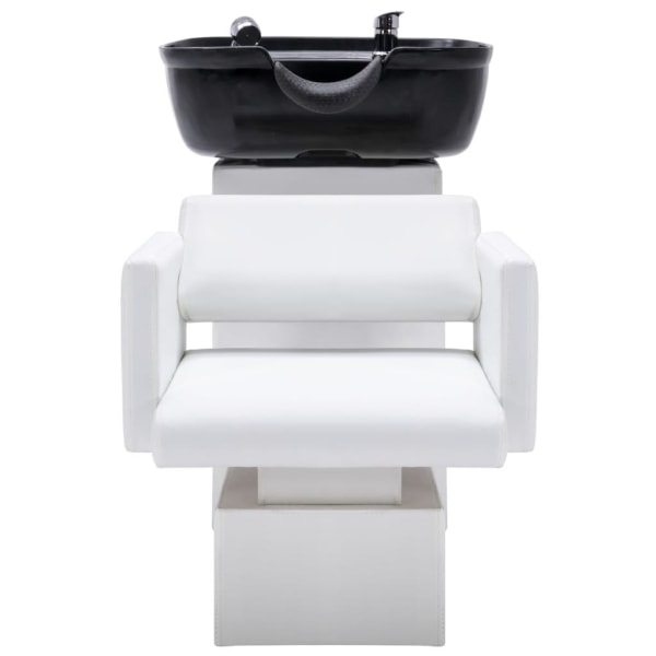 vidaXL Schamponeringsstol med handfat vit och svart 129x59x82 cm Vit