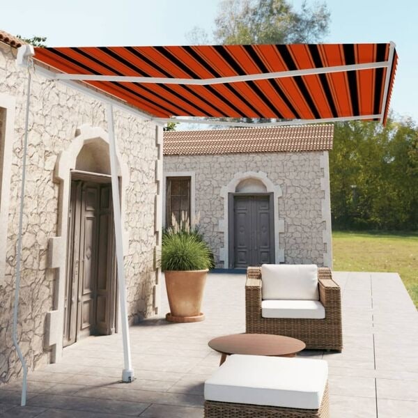 vidaXL Fristående markis manuell 300x250 cm orange/brun Orange
