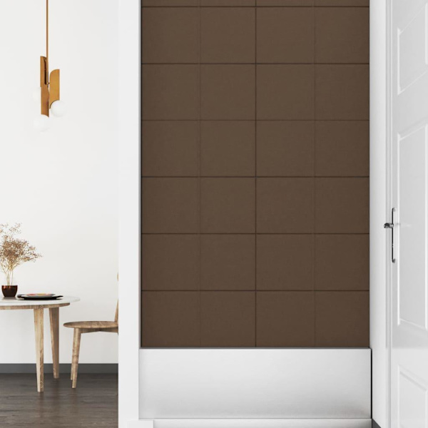 vidaXL Väggpaneler 12 st brun 60x30 cm tyg 2,16 m² Brun