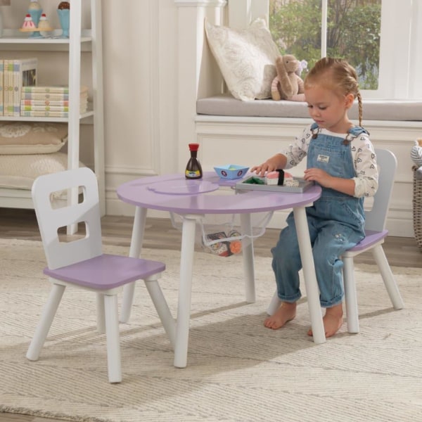 KidKraft Runt bord med förvaring och stolar för barn lavendel oc multifärg  945e | multifärg | 9890 | Fyndiq
